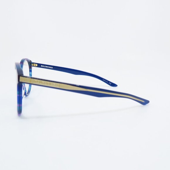 Balenciaga BB0030O 004 52mm Blue Multicolor, New Round Women's Eyeglasses. - Picture 7 of 9
